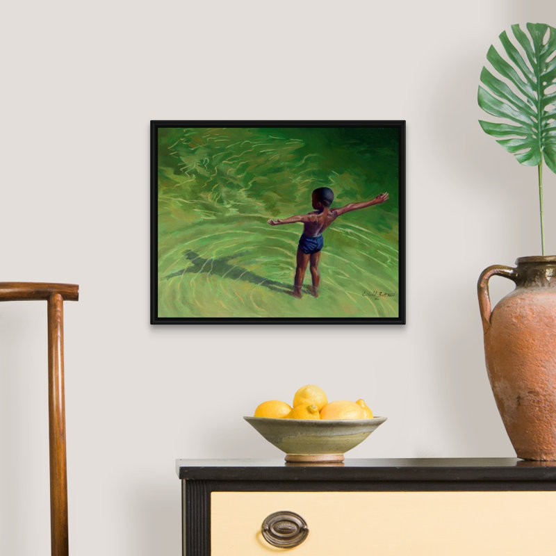 «Me, 2011» par Colin Bootman, reproduction sur toile, H 18 po x l 22 po x P 1,75 po, Cadre noir