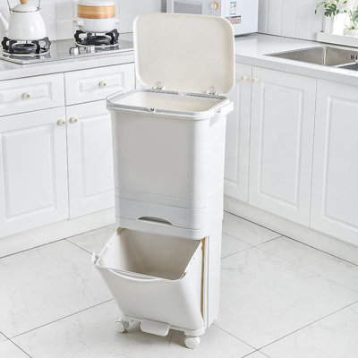 Edelen Plastic Step On Outdoor Trash & Recycling Bin - 42L