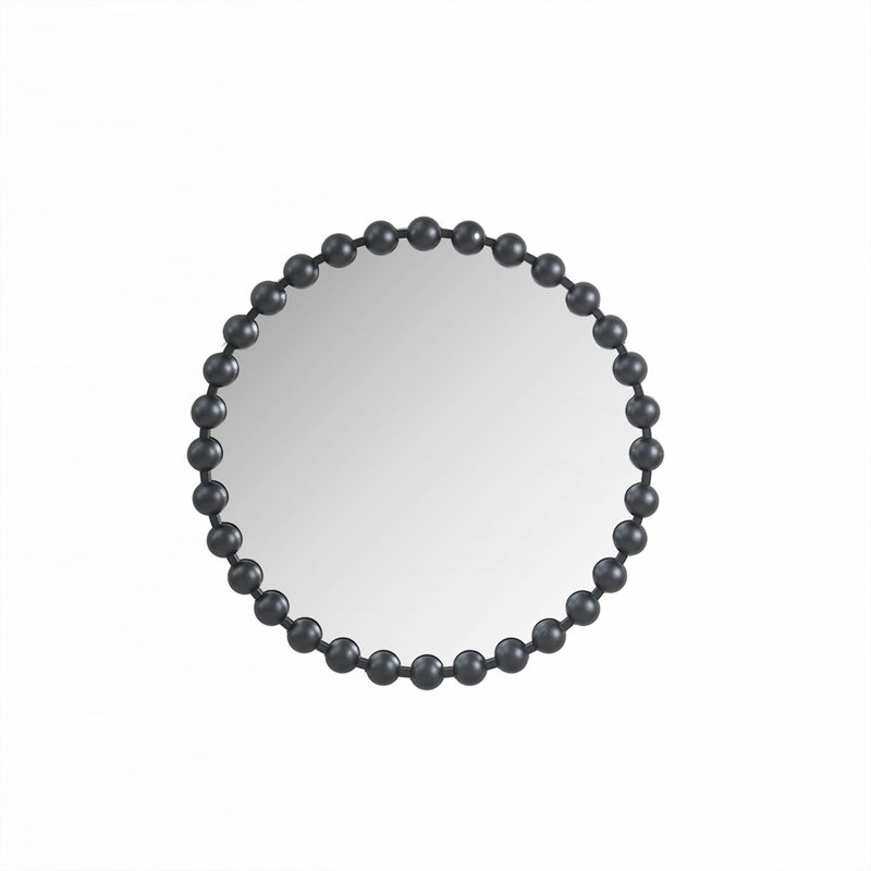 Miroir mural rond, 27 po x 27 po, Noir