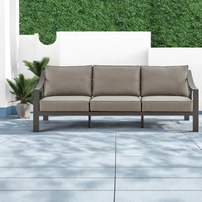 Canapés de patio modernes et durables, structure en aluminium avec tissu toutes saisons pour les réceptions en famille à l'extérieur