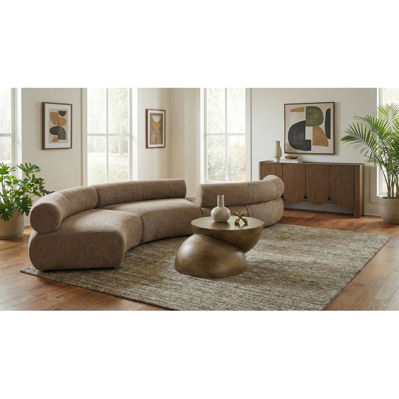 Canapé modulaire en tissu de chenille rembourré 4 pièces