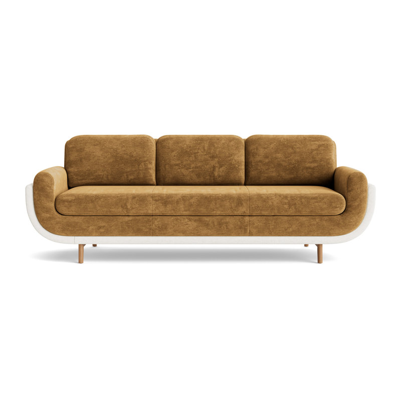 Regatta 100 Sofa, Vintage Chenille-Bronze/Textured Slub Weave-Linen, Natural