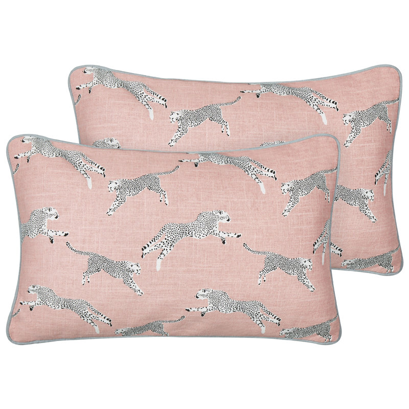 Dimaggio Animal Print Rectangular Cushion, 30cm H x 50cm W, Pink