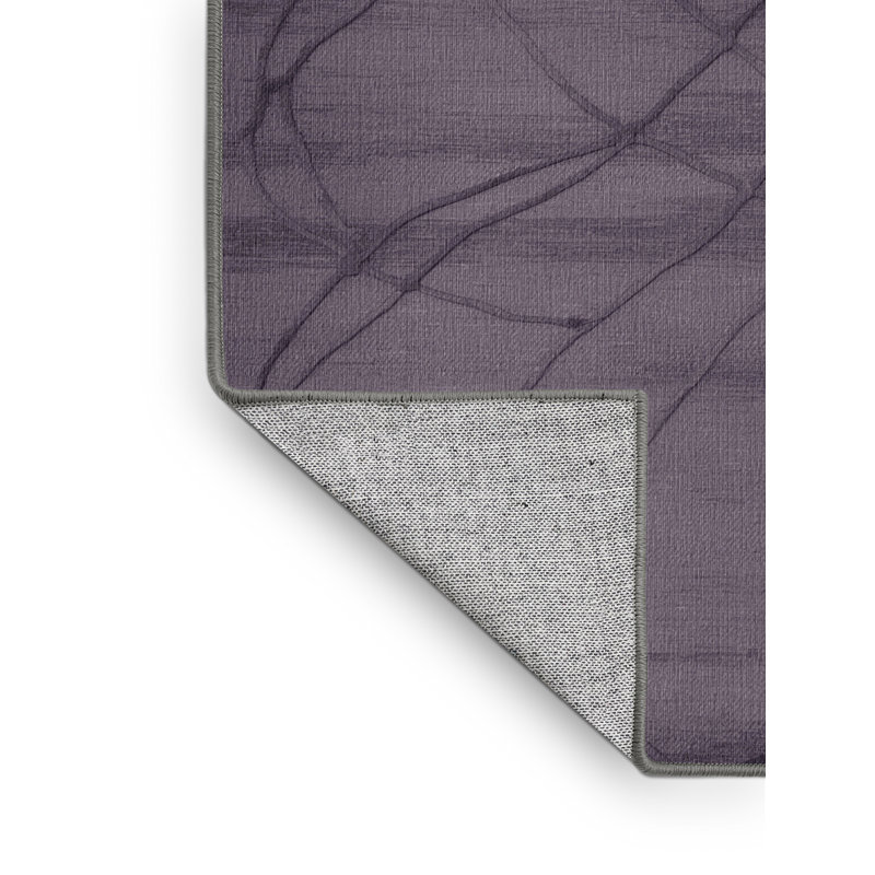 Tapis mauve lavable à la machine, Rond 3 pi