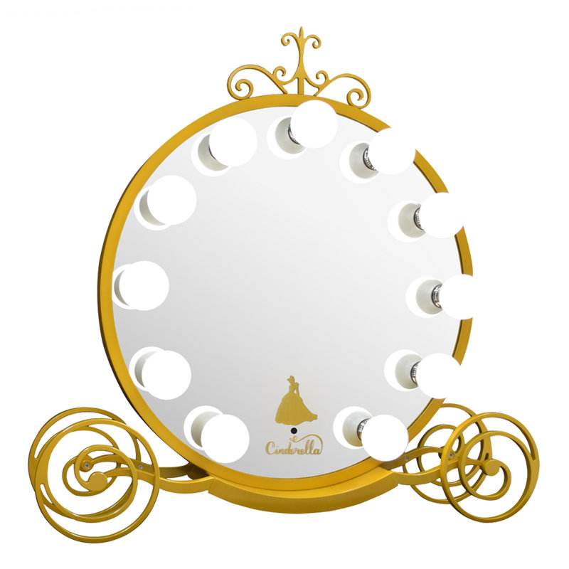 Miroir de coiffeuse avec lumières et base Cinderella
