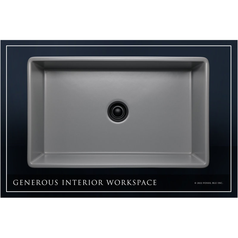 Luxury Solid Fireclay Farmhouse Sink, Matte Black Accessories