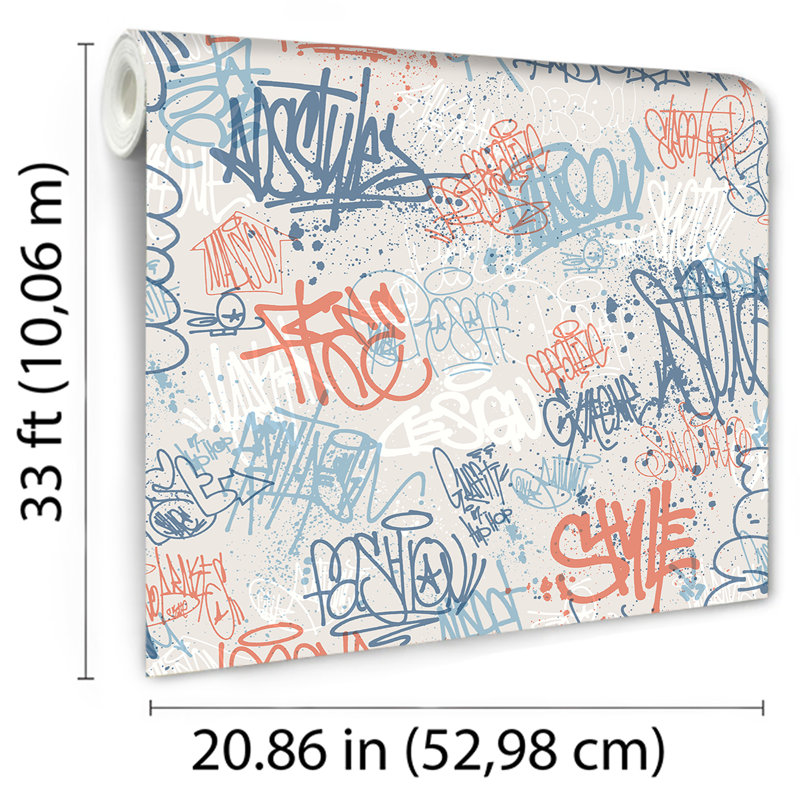 Papier peint graffiti, Blue