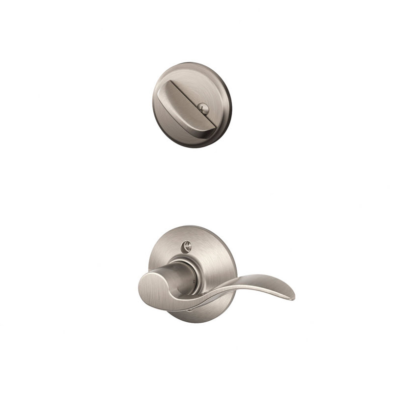 Accent Single Cylinder Interior Lever Set, Right, Satin Nickel, Yes