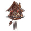  One Day Cuckoo Clock 9.8" H Man Chopping Wood with Deer and Hand-carved Trees