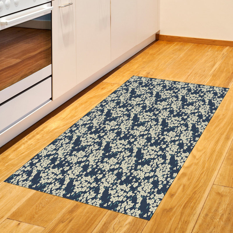 Floral High Density Long Fiber Poly Threads Decorative Area Rug Carpet, Rectangle 2'7" x 5'