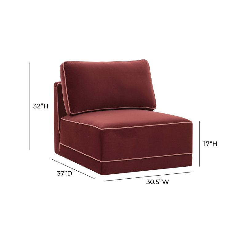 Clairah Willow Berry Red Armless Chair