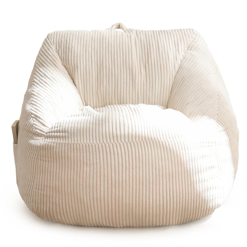 Corduroy Kids Bean Bag Chair, Beige Corduroy