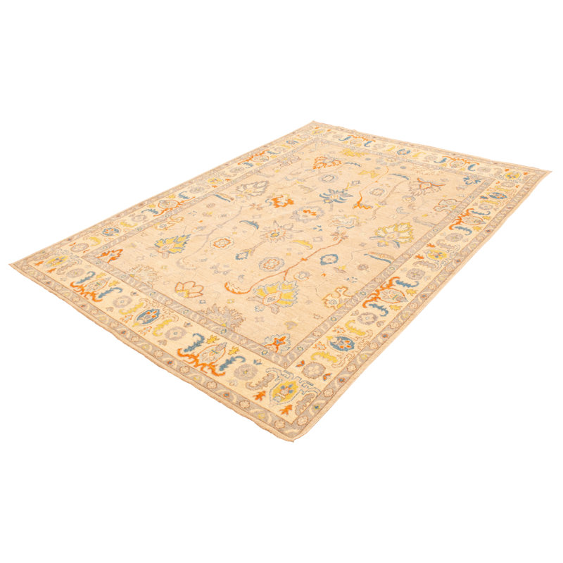 Tapis brun clair moderne Oushak Gungnir 8 pi 10 po x 12 pi 0 po
