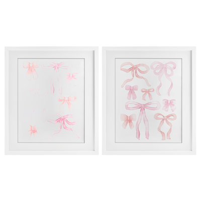 Ensemble de 2 sous-verres encadrés Elegant & Soft Bows, design par Kim Allen