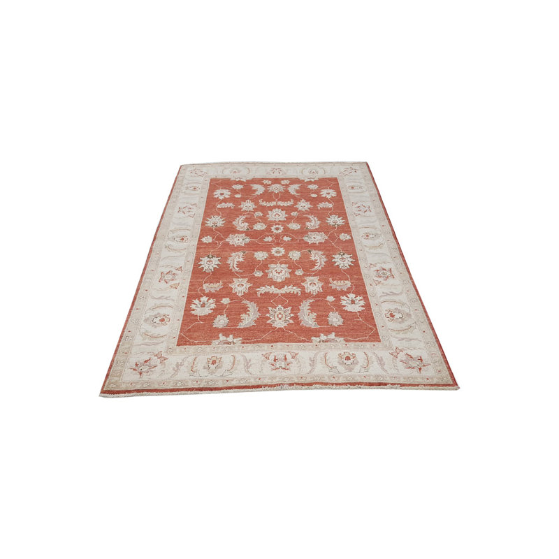 Daugherty Hand Knotted 5x7 Red Rug