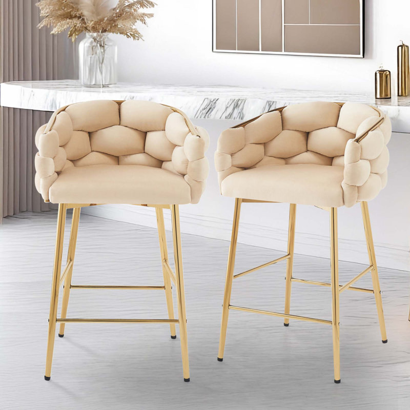 Ensemble de 2 tabourets de comptoir Modern, Beige