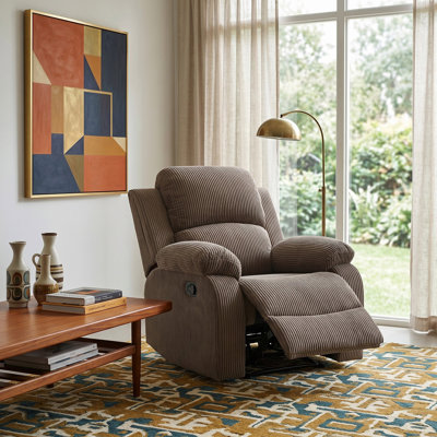 Avenlo Peanut Color  Corduroy  Manual Recling Chair