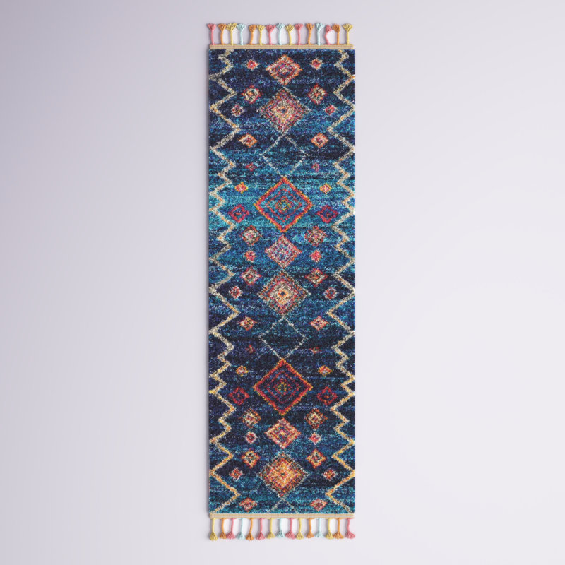 Raul Rug, Runner 2'3" x 8', Blue/Yellow/Orange