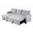 Upholstered Pull Out Sectional Sofa With Chaise-266153251