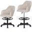 Chaise de dessinateur ergonomique beige avec repose-pieds et support lombaire, haute chaise de bureau réglable, chaise pivotante pour bureau à domicile et studio-347467747