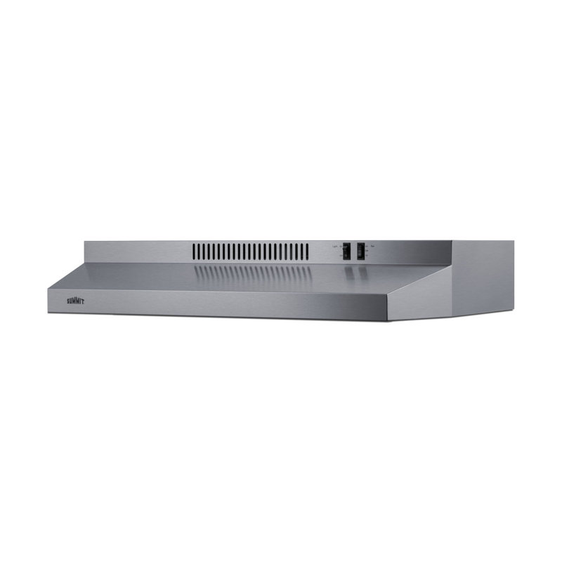 Summit Appliance Stainless Steel 220 CFM Convertible Under Cabinet Range Hood, 5.13" H x 29.88" W x 18.63" D
