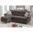 59" Velvet Rolled Arm Sofa Chaise with Reversible Cushions-966696580