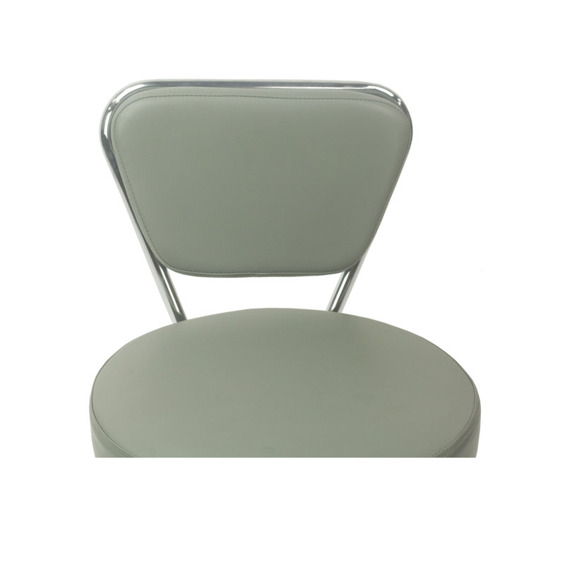 Dayton Backed Adjustable Height Ergonomic Lab Stool, Storm Gray