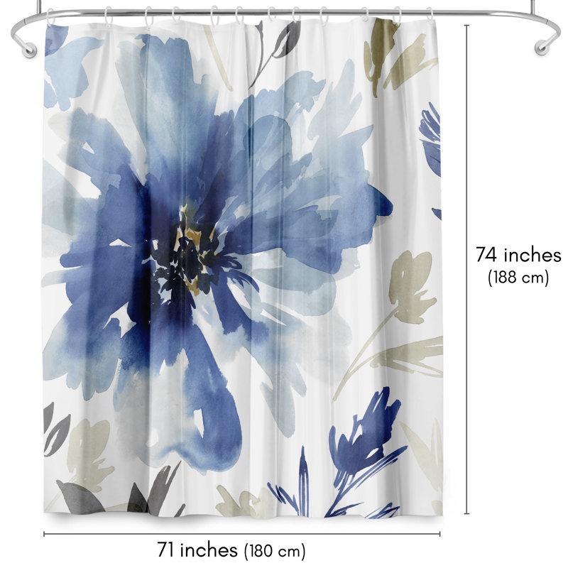 Rideau de douche Finesse par PI Creative Art, Indigo
