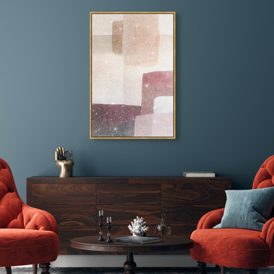 Ruby Dreams I Canvas Abstract Print by Oliver Gal, Black Frame, 10 x 15