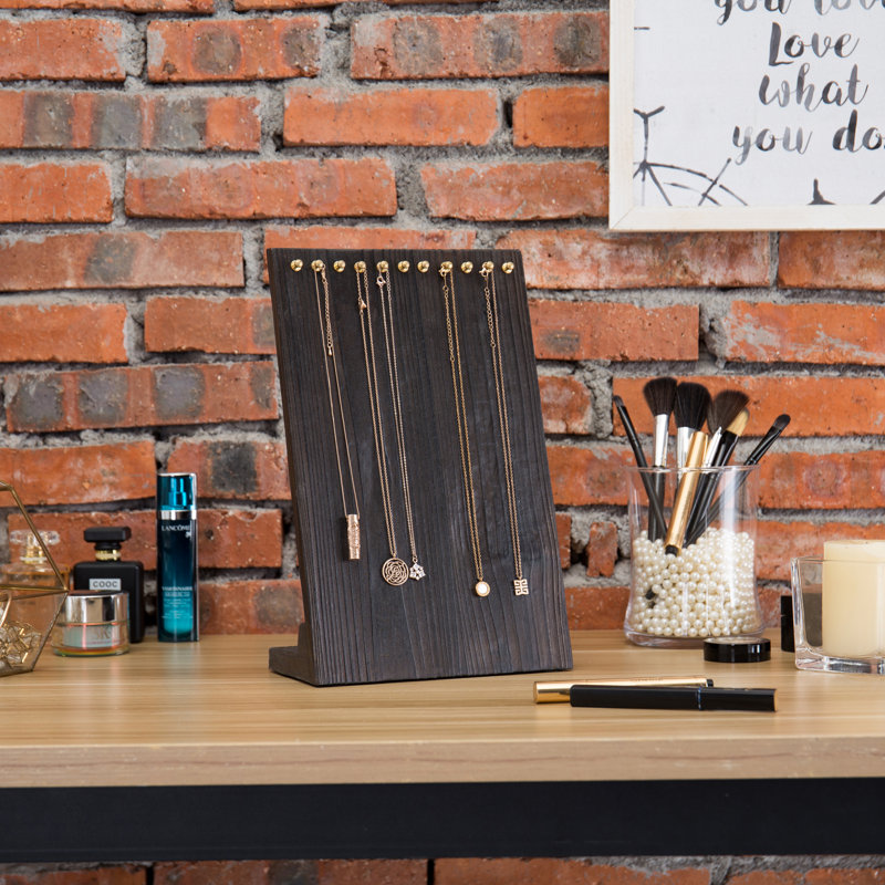 Burnt Wood Necklace Holder Jewellery Stand
