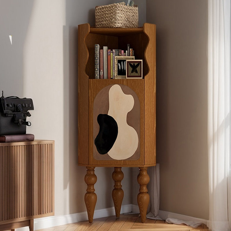 Bibliothèque d'angle moderne et simple en bois, Brun
