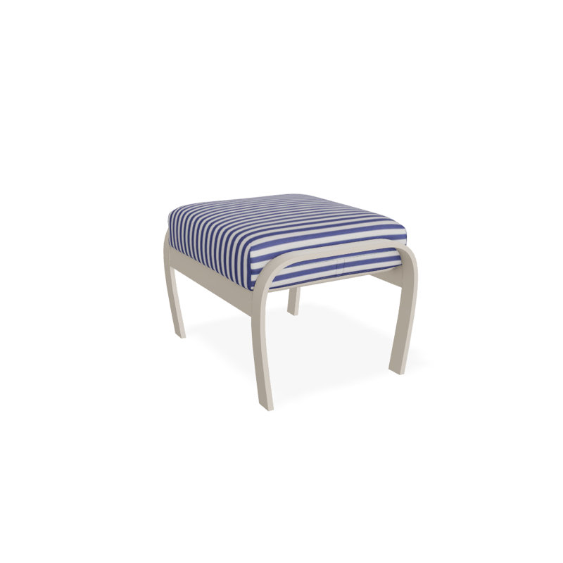 Repose-pieds avec coussin Askar, Désert texturé, Rayures bleues et blanches