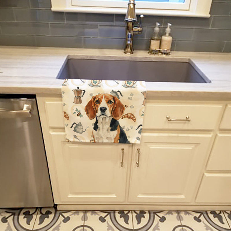 Beagle Coffee Bar Kitchen Towel, Beagle