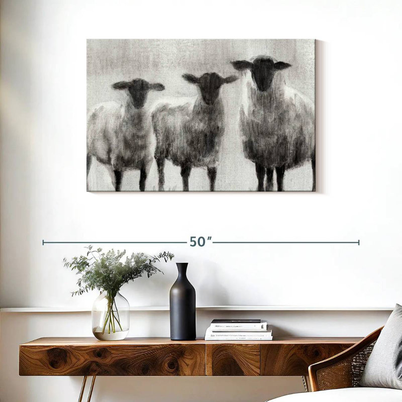 Brampt Rustic Sheep I, 24" H x 36" W