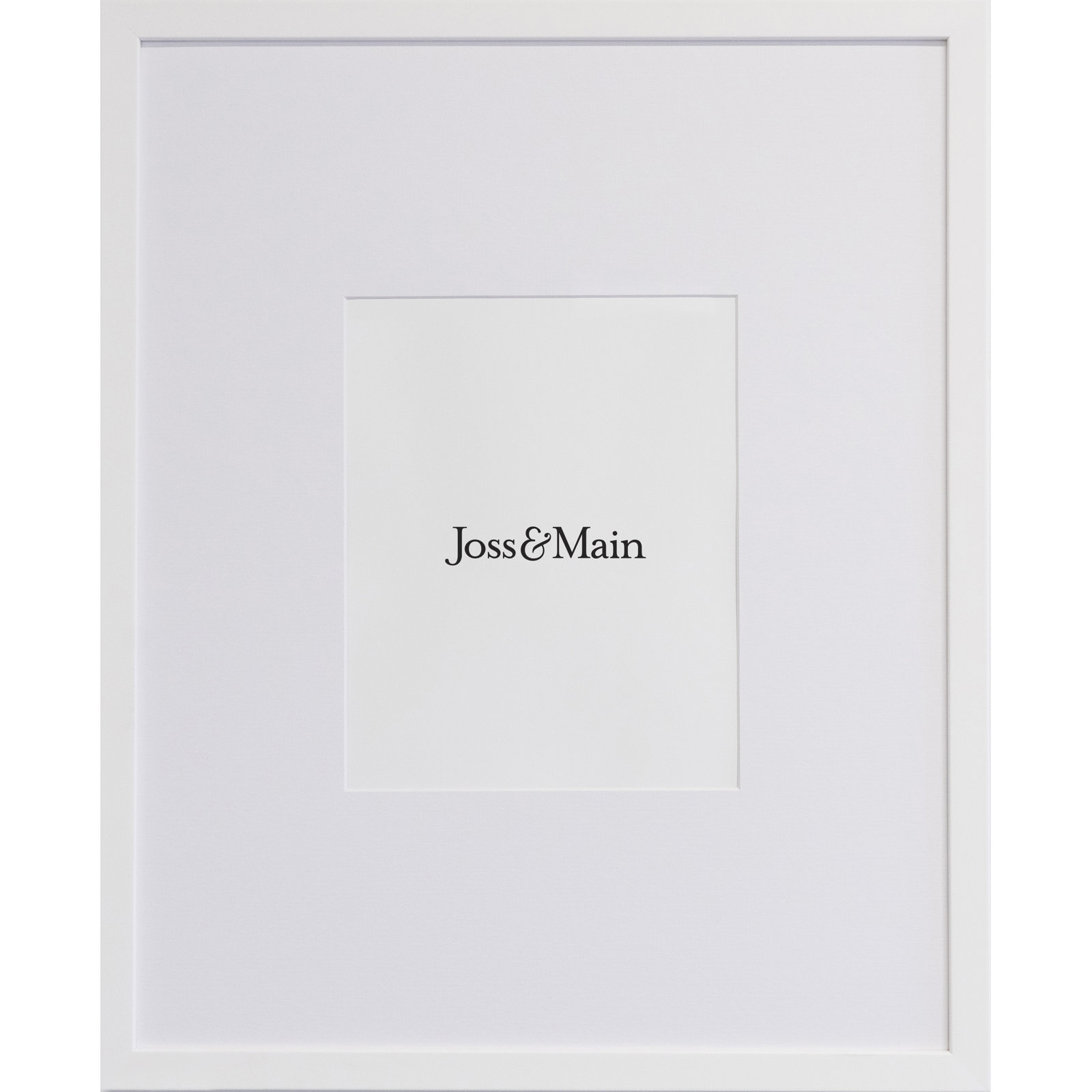 Naya Wood Beveled Picture Frame with Mat, White, 20" x 20"