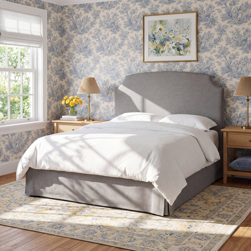 Dowling Upholstered Platform Bed, Queen, Gray