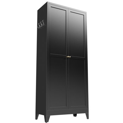 Armoire de cuisine 75 po en métal noir avec 5 tablettes réglables (capacité de 180 lb), armoire de cuisine autoportante avec tablettes réglables, vaisselle dans la cuisine, garde-manger, salle à manger