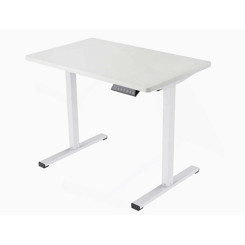 Bureau électrique debout à hauteur réglable, H 28,74 po x l 31,5 po x P 19,69 po, Blanc / blanc