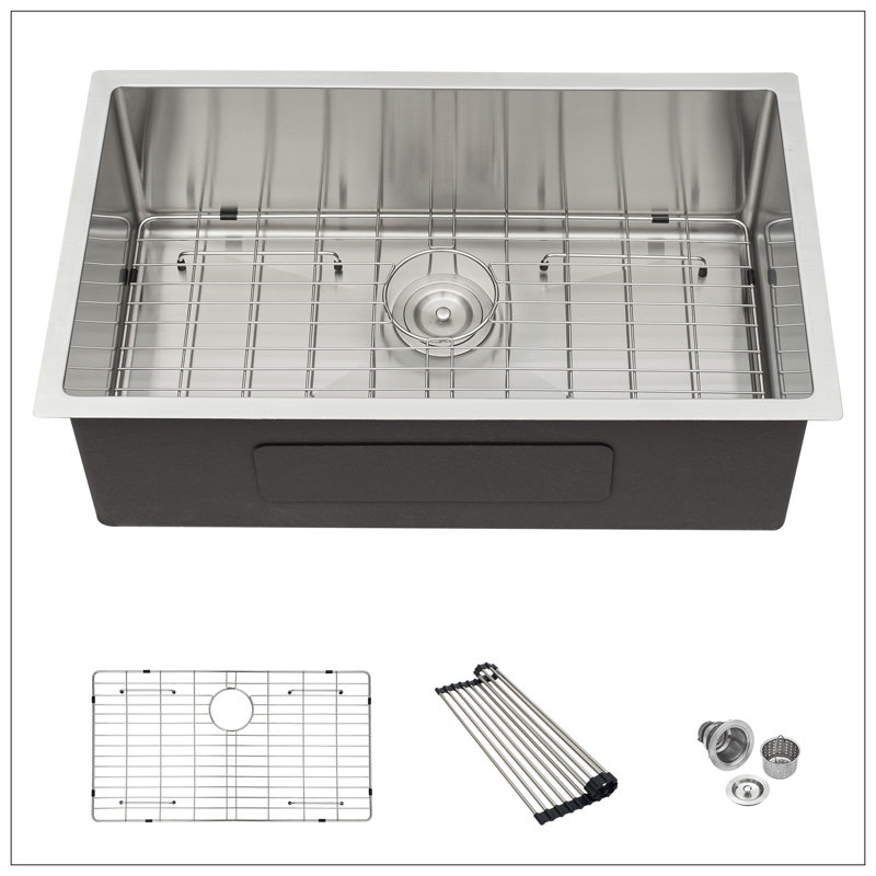 Undermount Kitchen Sink - 32"X19" Stainless Steel 16 Gauge Deep Single Bowl Sinks