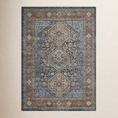 Willer Navy Orange Oriental Rug