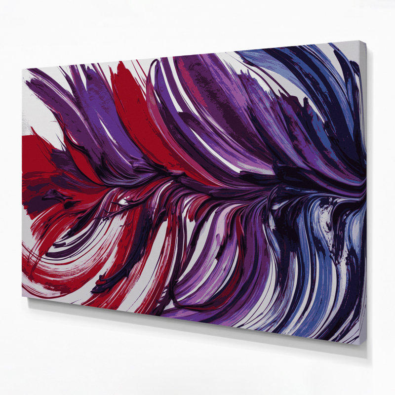 «Lyrical Abstraction 68», art mural sur toile rouge, H 11 po x l 14 po