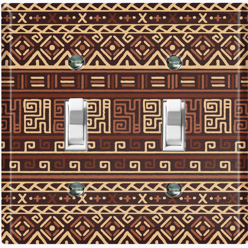Patterned 2 - Gang Toggle Light Switch Standard Wall Plate