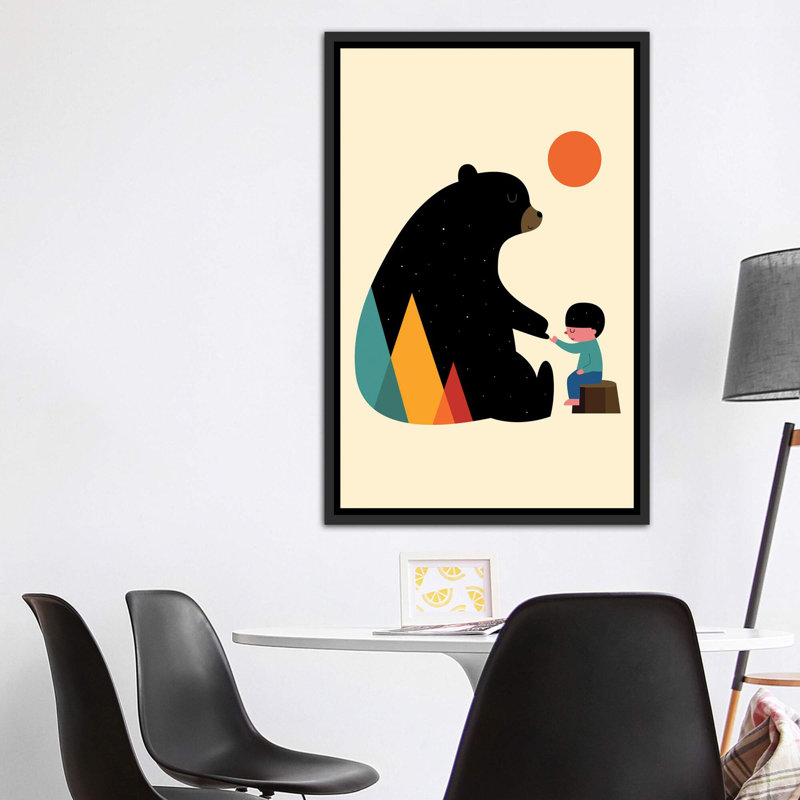 «Promise» par Andy Westface - impression d'art graphique, H 60 po x l 40po x P 1,5 po, Toile avec cadre noir patiné