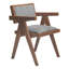 Ensemble de deux fauteuils de salle à manger rembourrés à dossier ouvert gris et brun