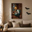 Fauteuil fantôme en livre vert avec art mural d'Halloween-77889573