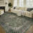 Floral Green Non-Slip Washable Area Rug-1928981550