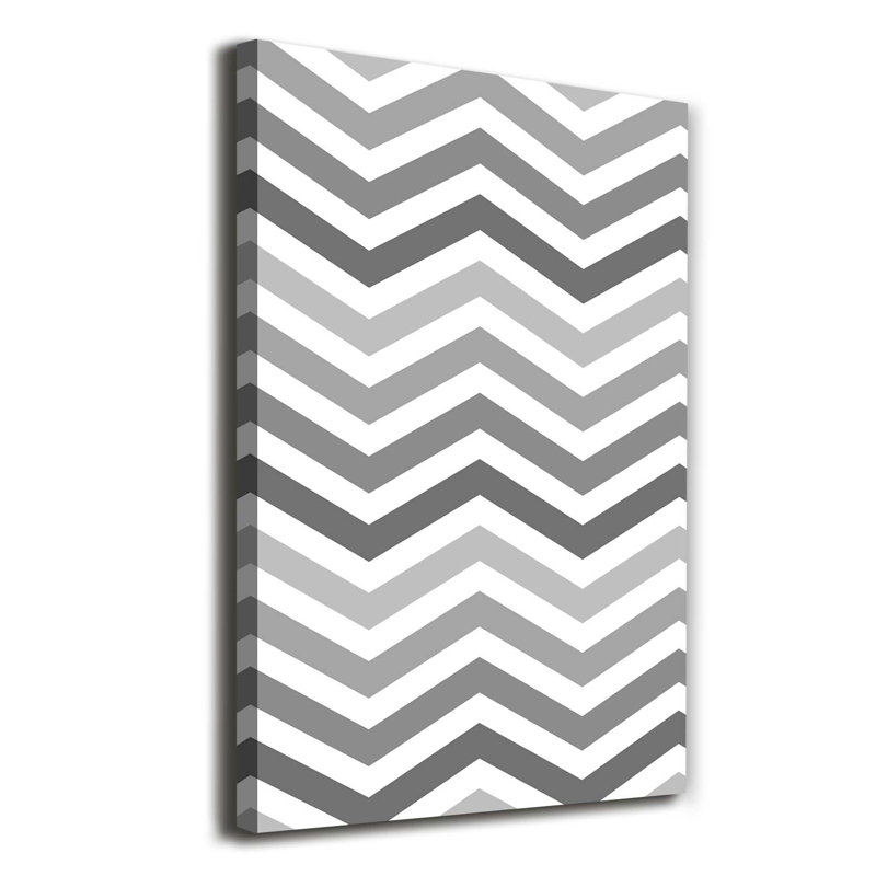 Gray Zigzags - Wrapped Canvas Print