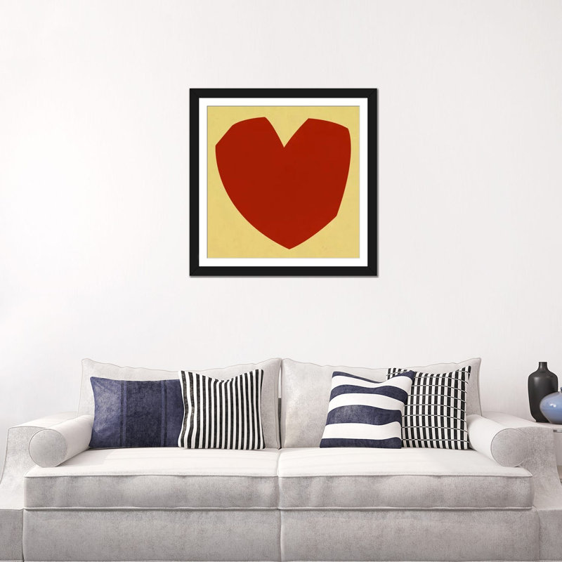 Albree Modern Cut-Out Love, impression sur toile, H 24 po x l 24 po x P 1 po, Papier avec cadre noir, Blanc
