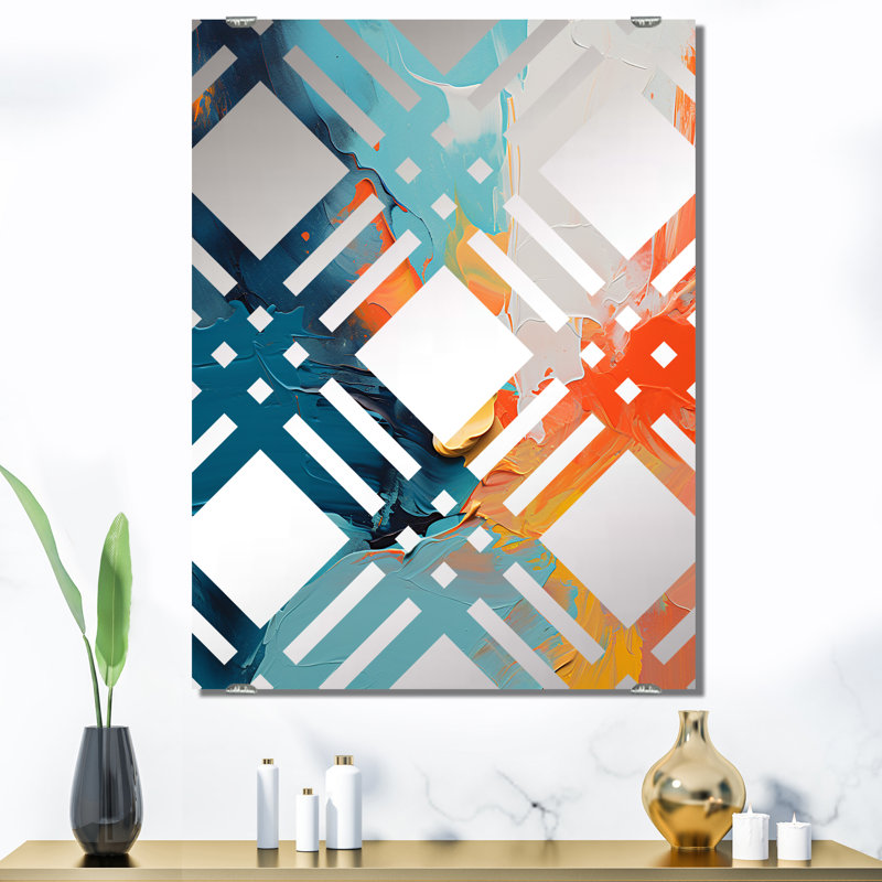 Hodgdon - grand miroir mural à peinture abstraite, 40 po x 30 po