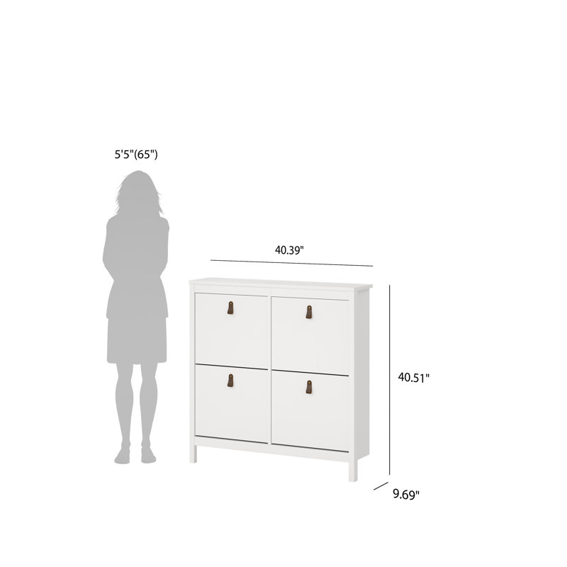 Cotham 16 Pair Shoe Storage Cabinet, White